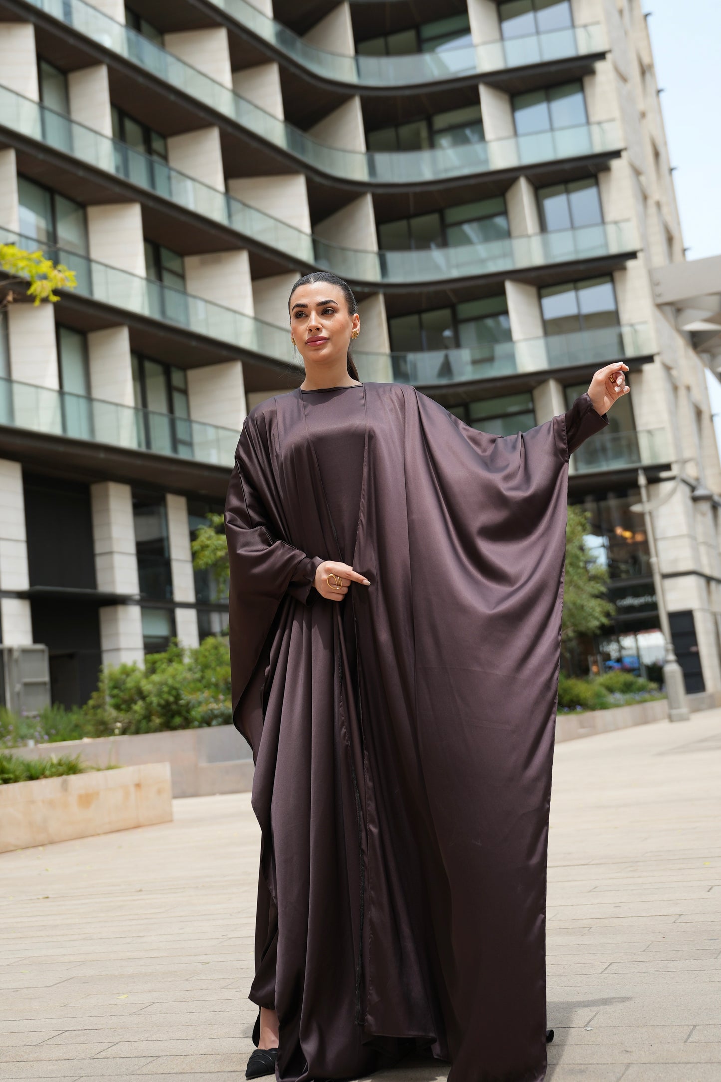 Satin abaya set