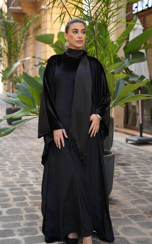 Velvet flow abaya